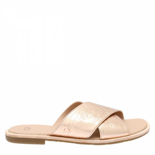 Womens Rose Gold Joni Metallic Leather Slides 39480 by UGG from Hurleys