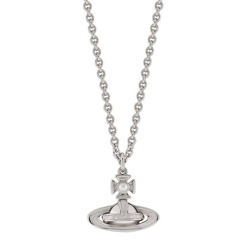 Womens Rhodium/Pearl Simonetta Bas Relief Pendant Necklace 82462 by Vivienne Westwood from Hurleys