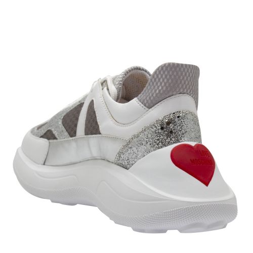 Womens White Sequin Chunky Trainers 73230 by Love Moschino from Hurleys