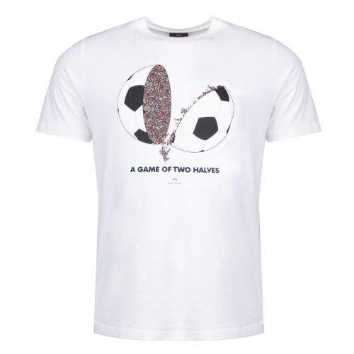 Mens White Zebra Football S/s T Shirt 28804 by PS Paul Smith from Hurleys