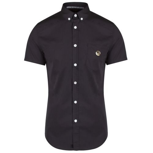 Mens Black Peace Badge Slim Fit S/s Shirt 35253 by Love Moschino from Hurleys
