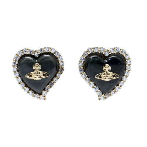 Womens Grey And Gold Leontyne Heart Earrings 24711 by Vivienne Westwood from Hurleys