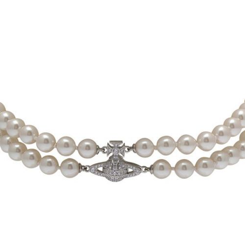 Womens Platinum/Creamrose Graziella Pearl Choker 108235 by Vivienne Westwood from Hurleys