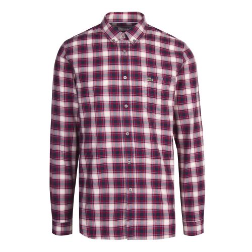 Mens Red Flannel Check Regular Fit L/s Shirt 48746 by Lacoste from Hurleys