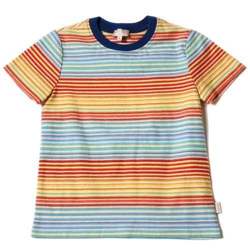 Boys Antique White Lilouan Striped S/s Tee shirt 31350 by Paul Smith Junior from Hurleys