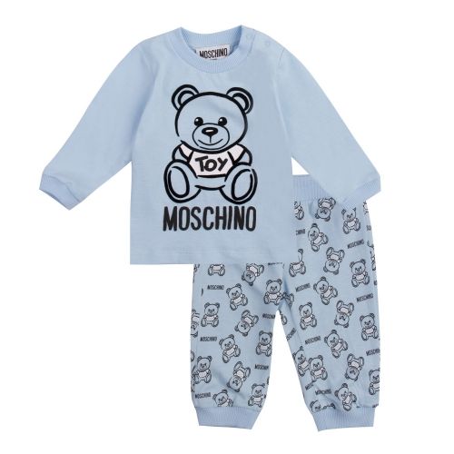 Baby Sky Blue Toy L/s T & Bottoms Set 47283 by Moschino from Hurleys