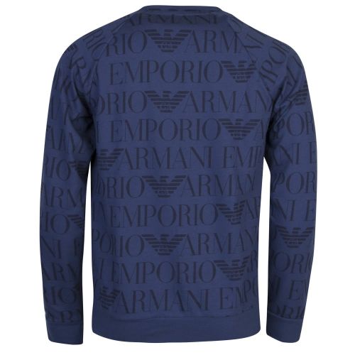 Mens Stone Blue Terry Logo Lounge Sweat Top 20037 by Emporio Armani Bodywear from Hurleys