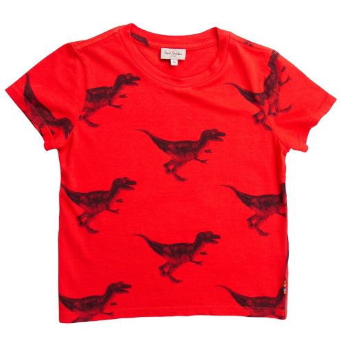 Boys Fire Red Narik S/s Tee Shirt 70621 by Paul Smith Junior from Hurleys