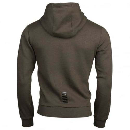 Mens Khaki Training Core Identity Hooded Zip Sweat Top 11436 by EA7 from Hurleys