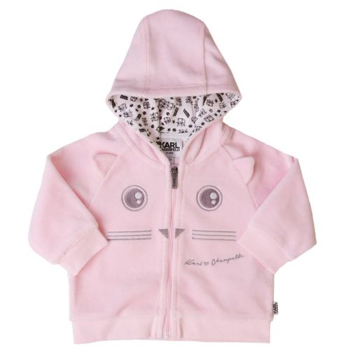 Baby Pink Kitten Hooded Zip Sweat Top 65650 by Karl Lagerfeld Kids from Hurleys