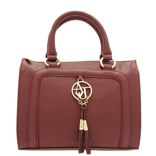 Womens Bordeaux Faux Saffiano Shopper Bag 66369 by Armani Jeans from Hurleys