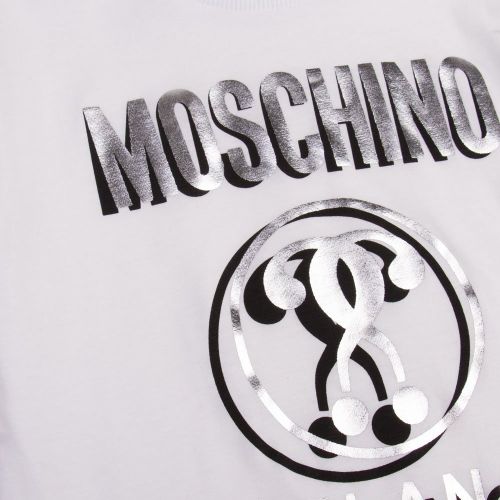 Boys White Shadow Logo S/s T Shirt 91191 by Moschino from Hurleys