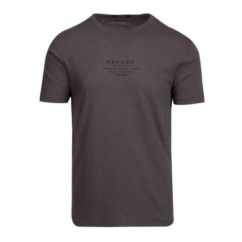 Mens Ash Grey Centre Logo S/s T Shirt 86474 by Replay from Hurleys