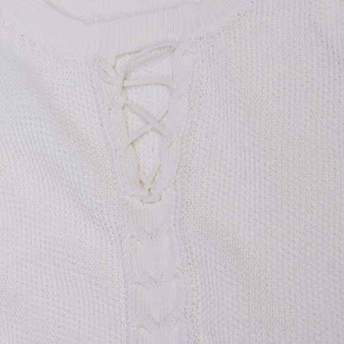 Womens White Vikira Lace Up Knitted Top 35811 by Vila from Hurleys