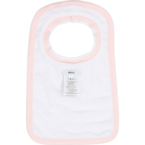 Baby Pale Pink Logo Babygrow & Bib Set 38203 by BOSS from Hurleys