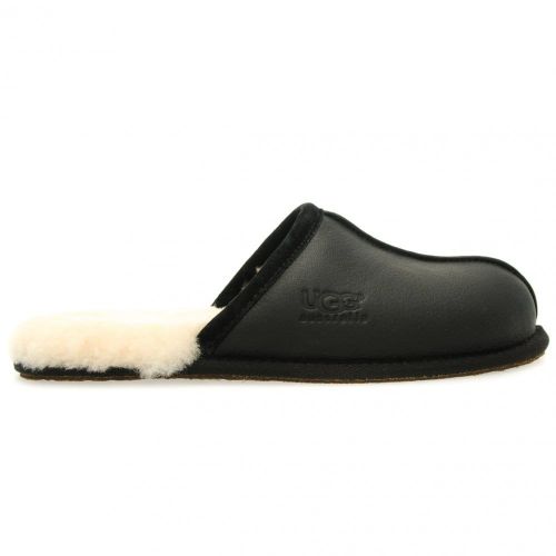 Mens Black Scuff Leather Slippers 63838 by UGG from Hurleys