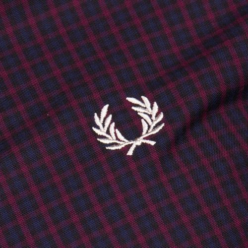 Mens Mahogany Basketweave L/s Shirt 14821 by Fred Perry from Hurleys
