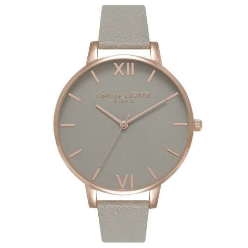 Womens Grey & Rose Gold Big Dial Watch 10626 by Olivia Burton from Hurleys