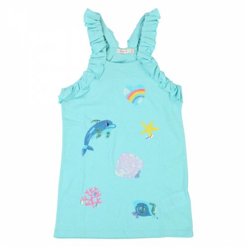 Girls Turquoise Sequin Ocean Tank Top Dress 36596 by Billieblush from Hurleys