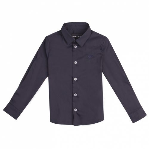 Boys Navy Branded Smart L/s Shirt 30708 by Emporio Armani from Hurleys