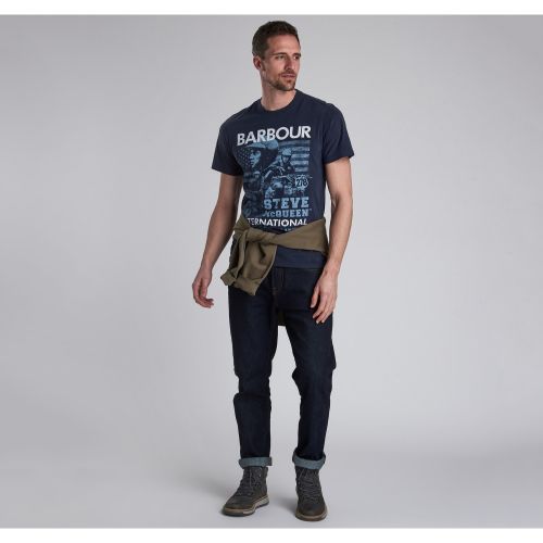 Steve McQueen™ Collection Mens Navy Collage S/s T Shirt 46453 by Barbour from Hurleys