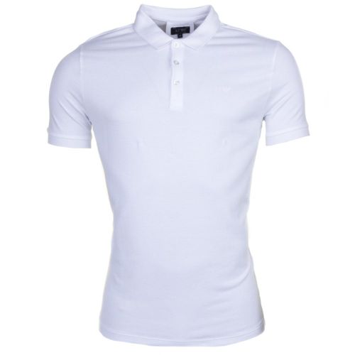 Mens White Regular Fit S/s Polo Shirt 61333 by Armani Jeans from Hurleys