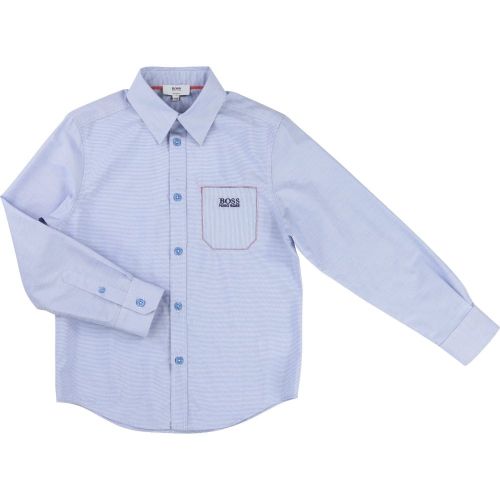 Boys Blue Branded Pocket L/s Shirt 37350 by BOSS from Hurleys