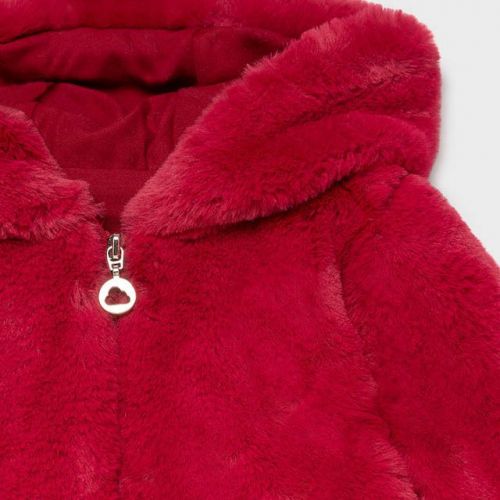 Infant Raspberry Faux Fur Hooded Coat 92217 by Mayoral from Hurleys