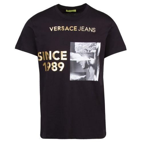 Mens Black Medusa Logo Regular Fit S/s T Shirt 35890 by Versace Jeans from Hurleys