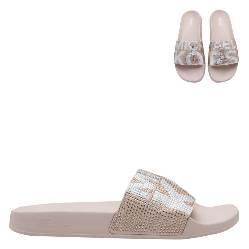 Womens Soft Pink Gilmore Jewelstone Slides 39840 by Michael Kors from Hurleys