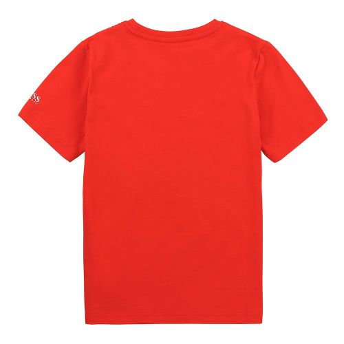 Boys Bright Red All Over Logo S/s T Shirt 83899 by BOSS from Hurleys