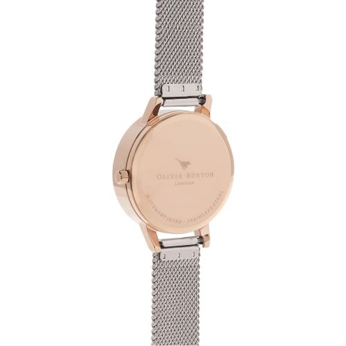 Womens Rose Gold & Silver Mesh Moulded Daisy Watch 10079 by Olivia Burton from Hurleys