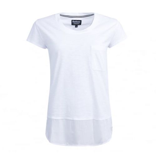 Womens White Tain S/s Tee Shirt 10195 by Barbour International from Hurleys