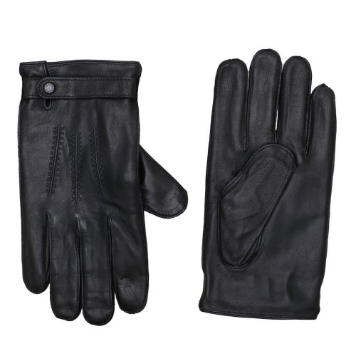 Mens Black Resit Leather Top Stitch Gloves 96992 by Ted Baker from Hurleys