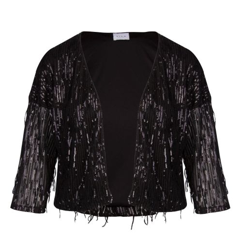 Womens Black Viromanti Sequin Cover Up 81702 by Vila from Hurleys