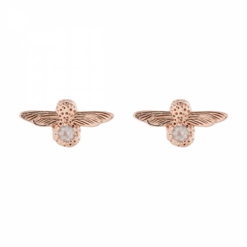 Womens Rose Gold 3D Bee Gem Studs 34242 by Olivia Burton from Hurleys