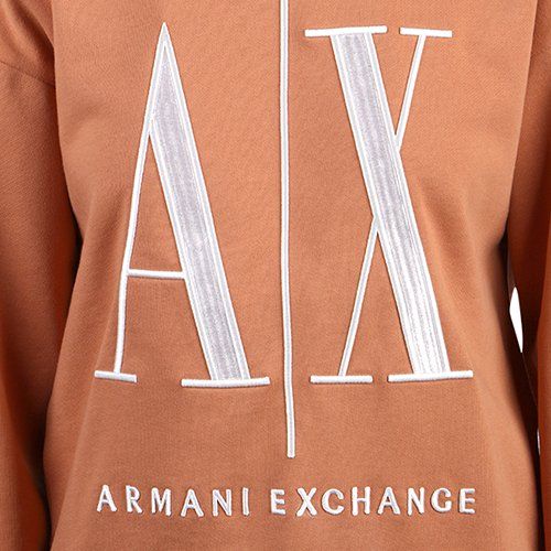 Womens Apricot Embroidered Icon Sweat Top 108105 by Armani Exchange from Hurleys