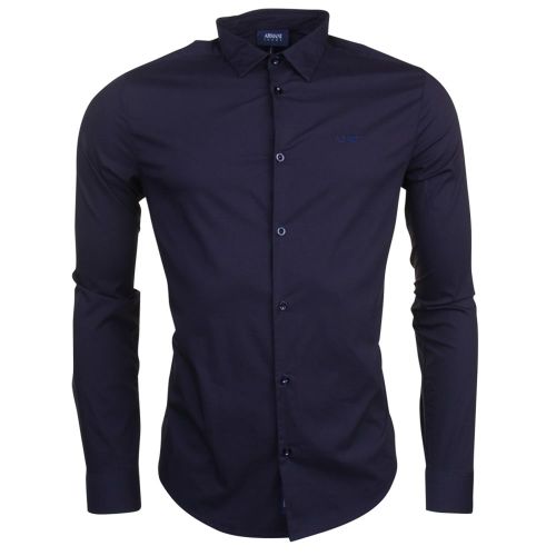 Mens Blue Custom Fit L/s Shirt 69673 by Armani Jeans from Hurleys
