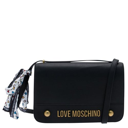 Womens Black Smooth Logo Shoulder Bag 21486 by Love Moschino from Hurleys