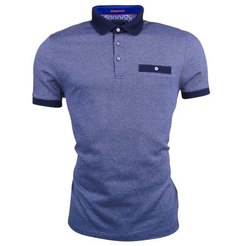 Mens Blue Eaast Jacquard S/s Polo Shirt 14196 by Ted Baker from Hurleys