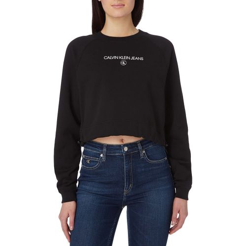 Womens Black Institutional Logo Pull Sweat Top 80908 by Calvin Klein from Hurleys