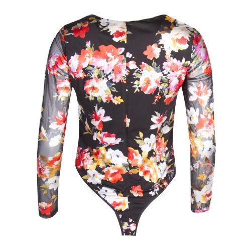 Womens Black Floral Roisin Bodysuit 30930 by Forever Unique from Hurleys
