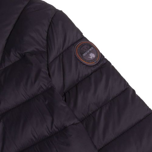 Kids Black Aerons Hooded Quilted Jacket 80790 by Napapijri from Hurleys