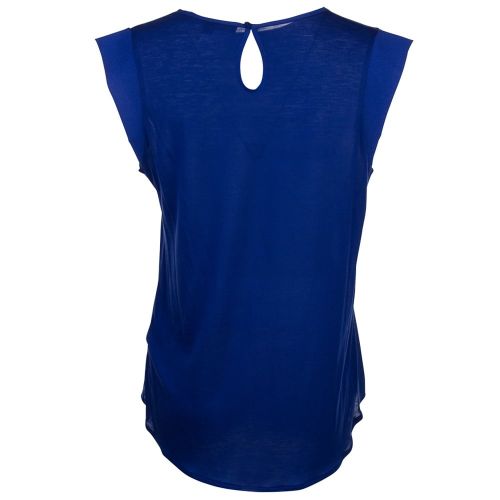 Womens Blue Depths Classic Crepe Cap Sleeve Tee Shirt 70744 by French Connection from Hurleys