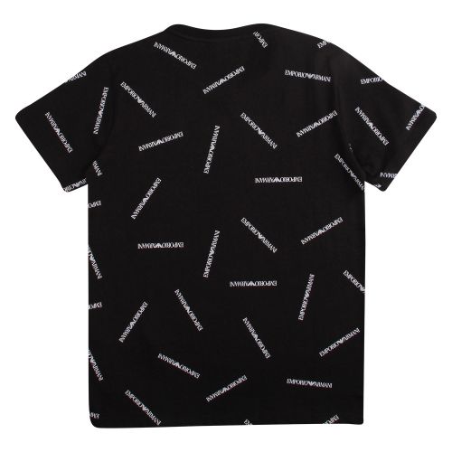 Boys Black Logo Print S/s T Shirt 57383 by Emporio Armani from Hurleys
