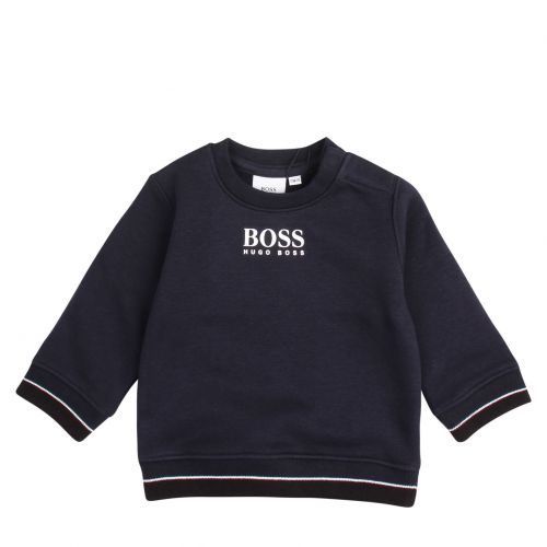 Toddler Navy Centre Logo Sweat Top 76435 by BOSS from Hurleys