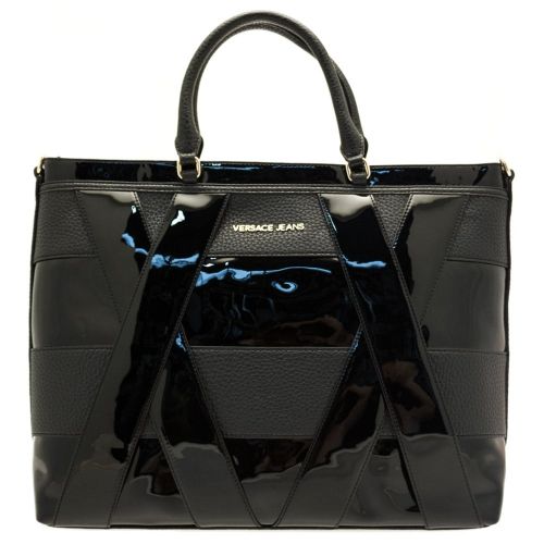 Womens Black Patent Panel Detail Shopper Bag 68075 by Versace Jeans from Hurleys