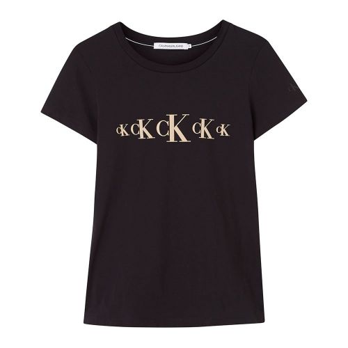 Womens Black/Gold Eco Slim Fit S/s T Shirt 79705 by Calvin Klein from Hurleys