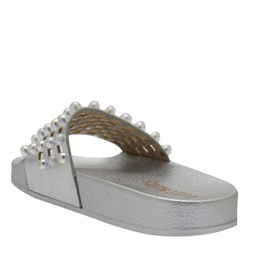Girls Silver Vittoria Slides (28-39) 42056 by Lelli Kelly from Hurleys