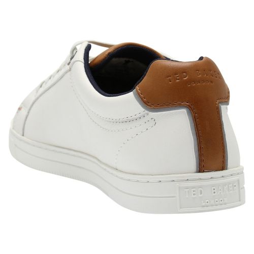 Mens White Thwally Soft Leather Trainers 50290 by Ted Baker from Hurleys